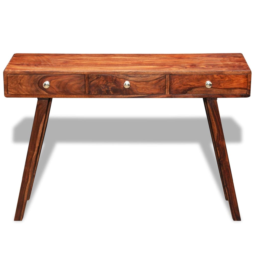 Table de console avec 3 tiroirs en bois massif sheesham 76 cm