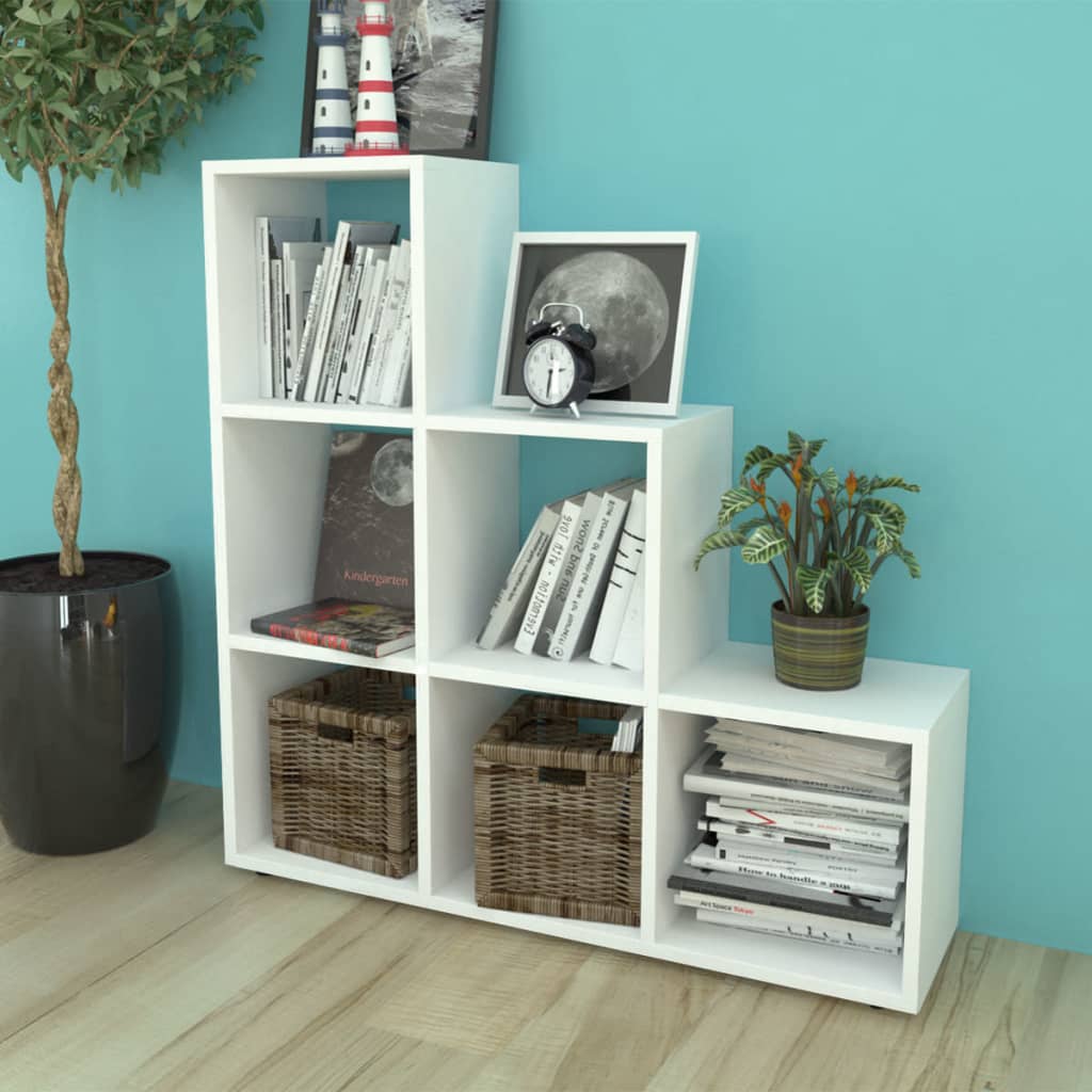 Vetonek Estantería librería en forma de escalera 107 cm blanca