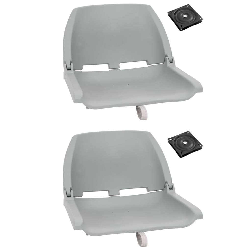 Vetonek Set de asientos plegables para barco 4 uds gris