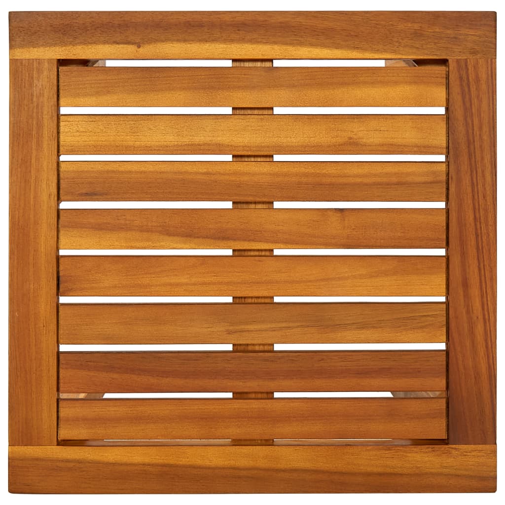 Tumbona con mesita de madera maciza de acacia y textilene vidaXL