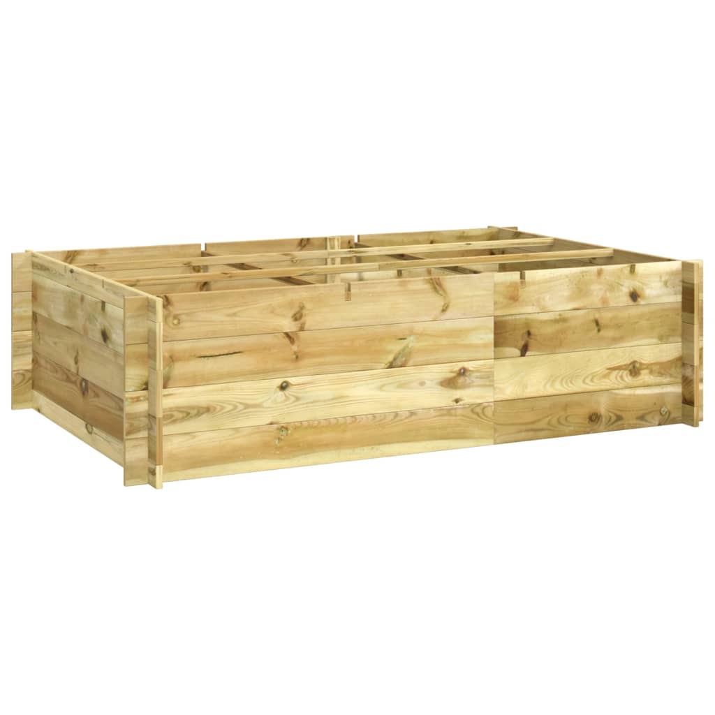 Lit surélevé en bois de pin massif imprégné 150x100x40 cm v4780 Vetonek