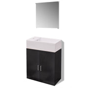Vetonek Conjunto de mueble y lavabo 3 piezas negro