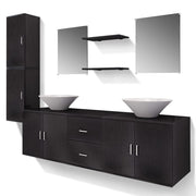 Vetonek Conjunto de muebles de baño y lavabo 9 piezas negro