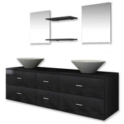 Vetonek Conjunto de muebles de baño y lavabo 7 piezas negro