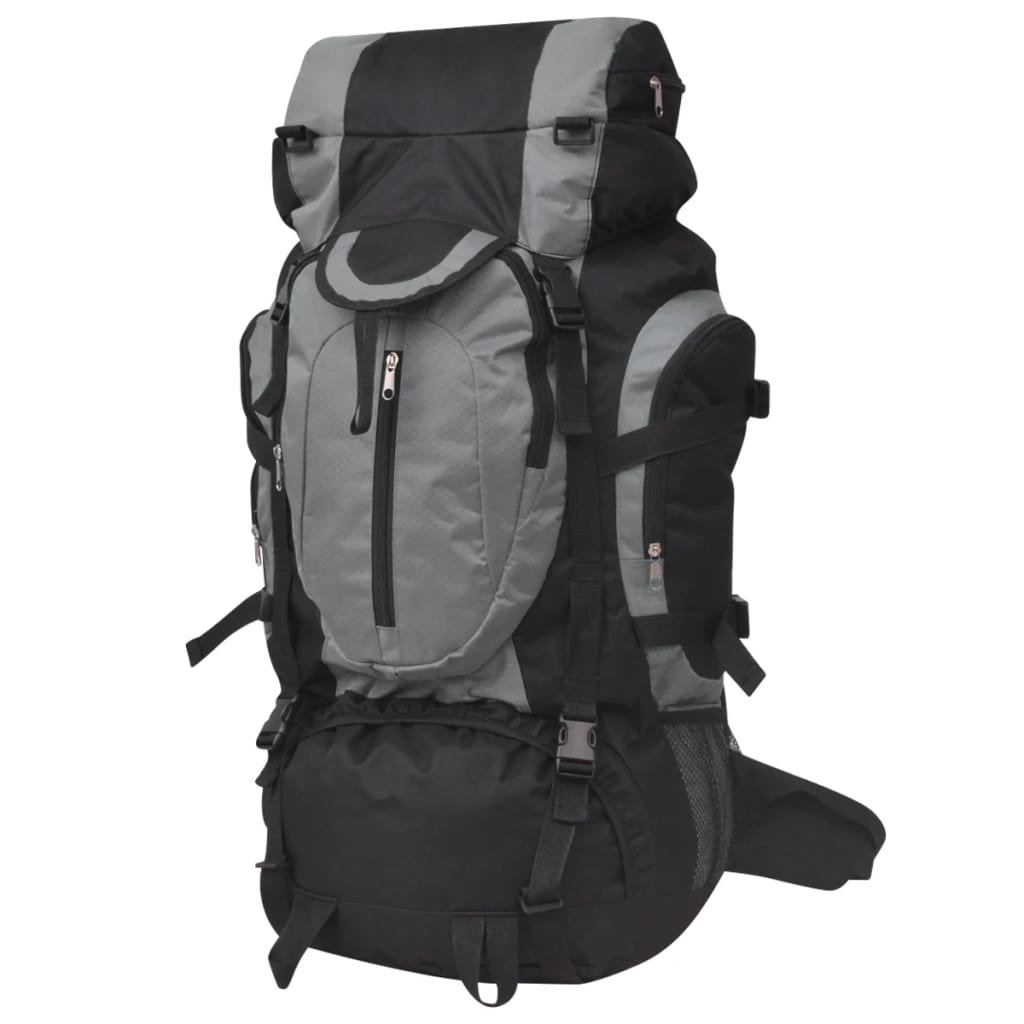 Vetonek Mochila de senderismo XXL negro y gris 75 l