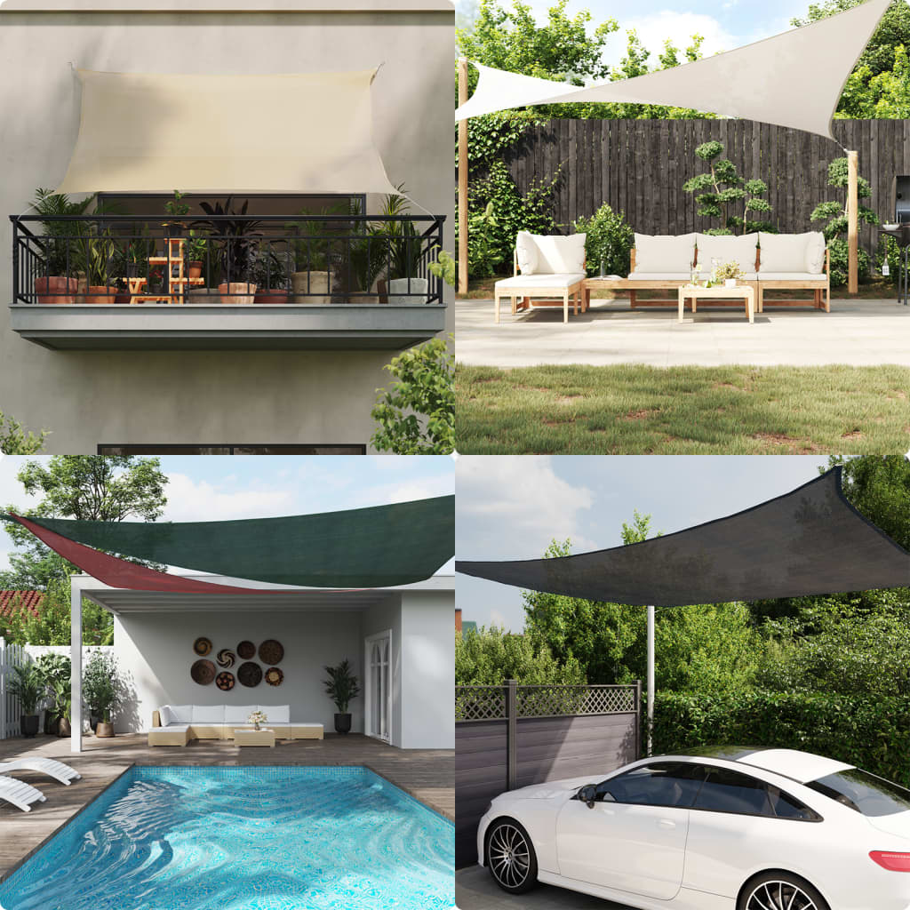 Vetonek Toldo de vela cuadrado HDPE 3,6x3,6 m crema