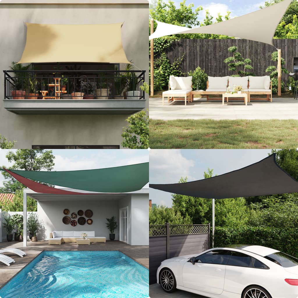 42302 Vetonek Sunshade Sail Oxford Fabric Square 3,6x3,6 m Anthracite 