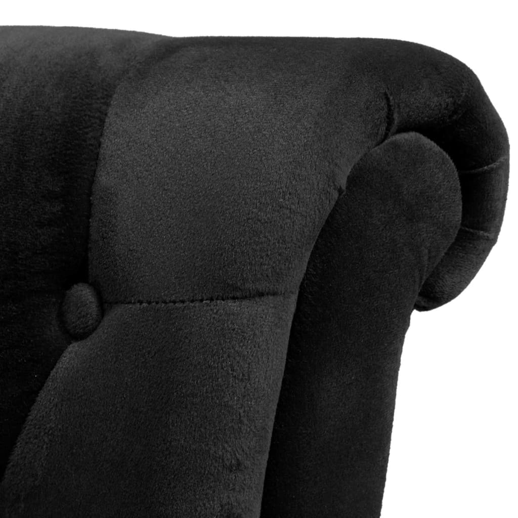 Sillón de respaldo alto de tela negro vidaXL