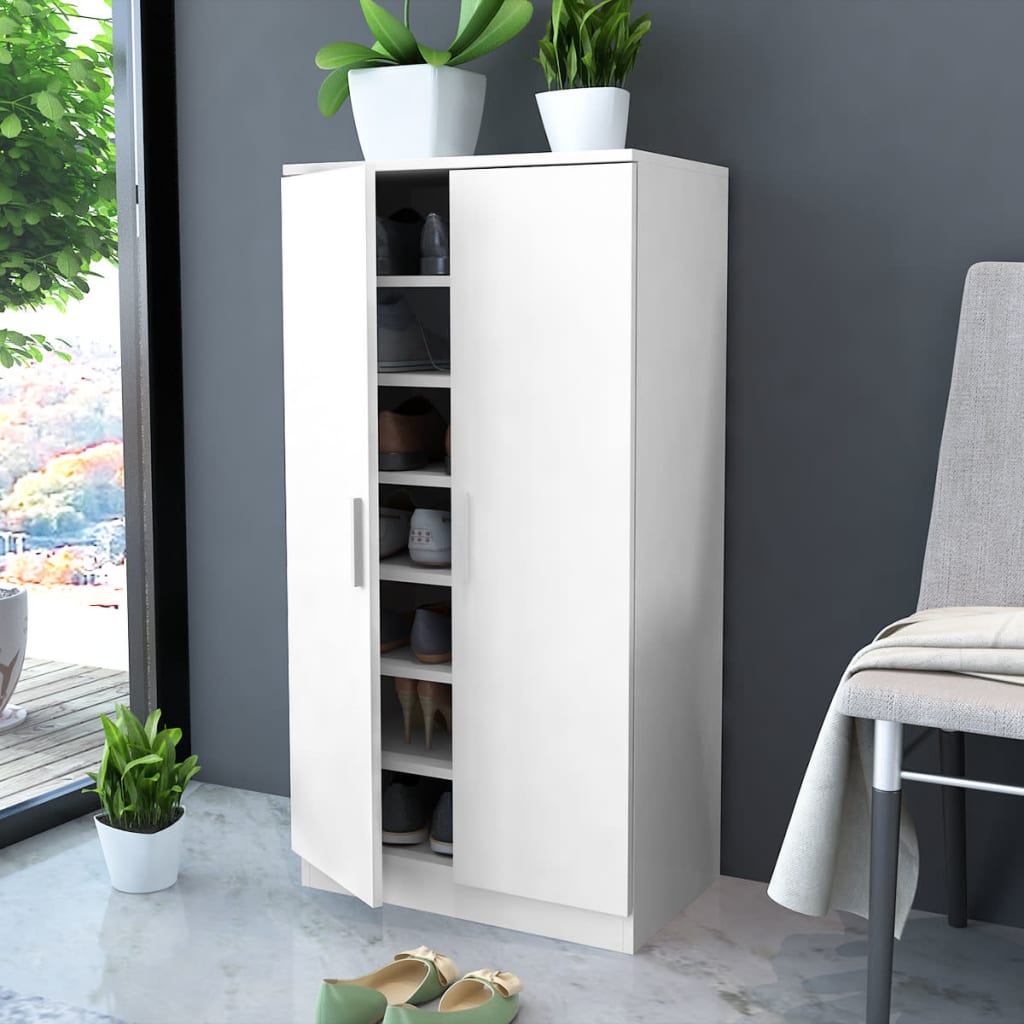 Vetonek Mueble zapatero con 7 estantes blanco