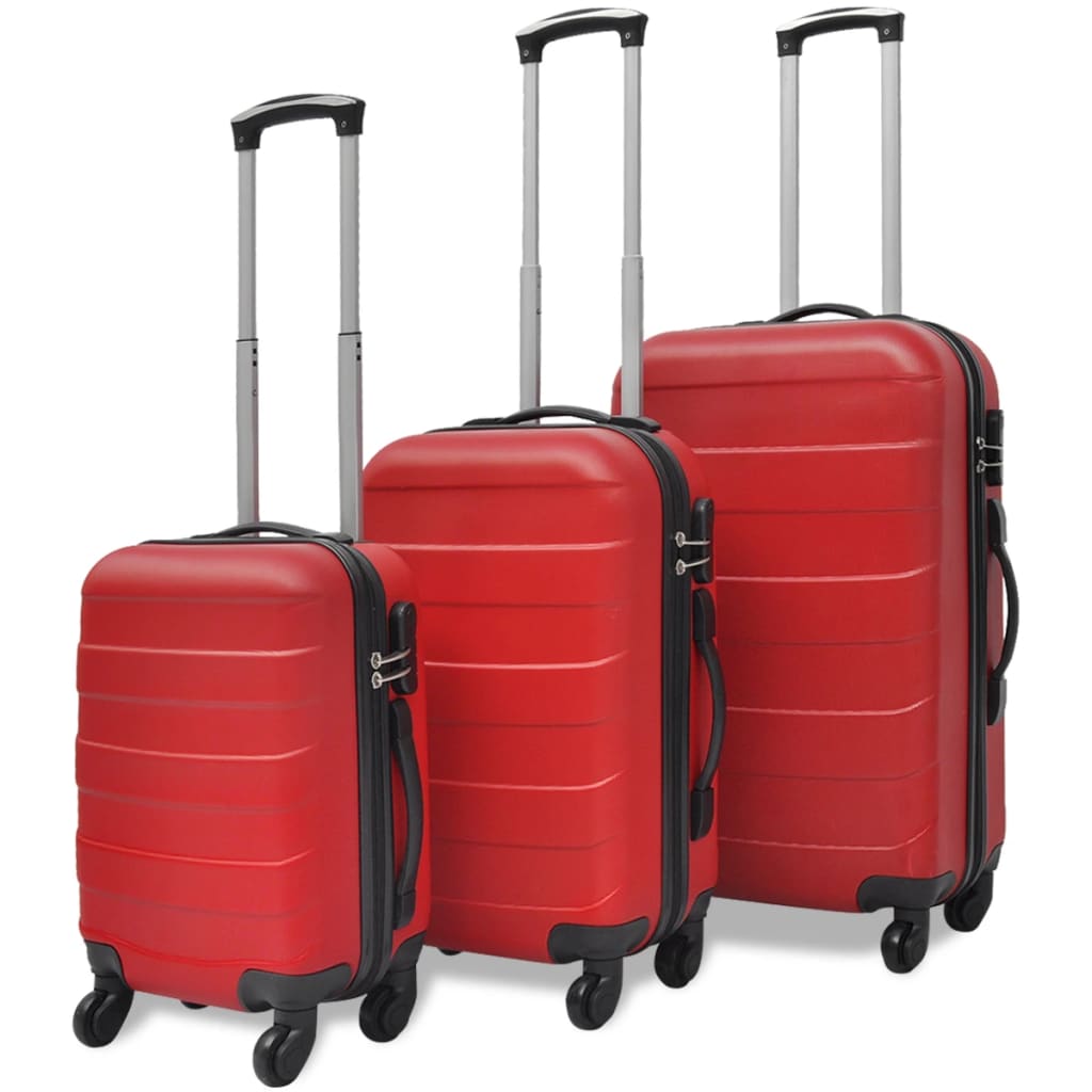 Vetonek Set Trolley Maleta Rígida Tres Uds. Rojo