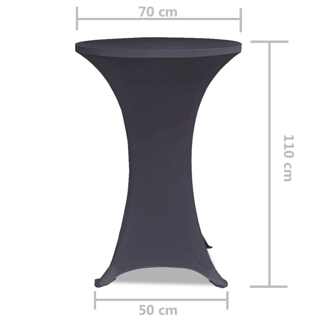 Funda elástica para mesa 2 unidades 70 cm gris antracita