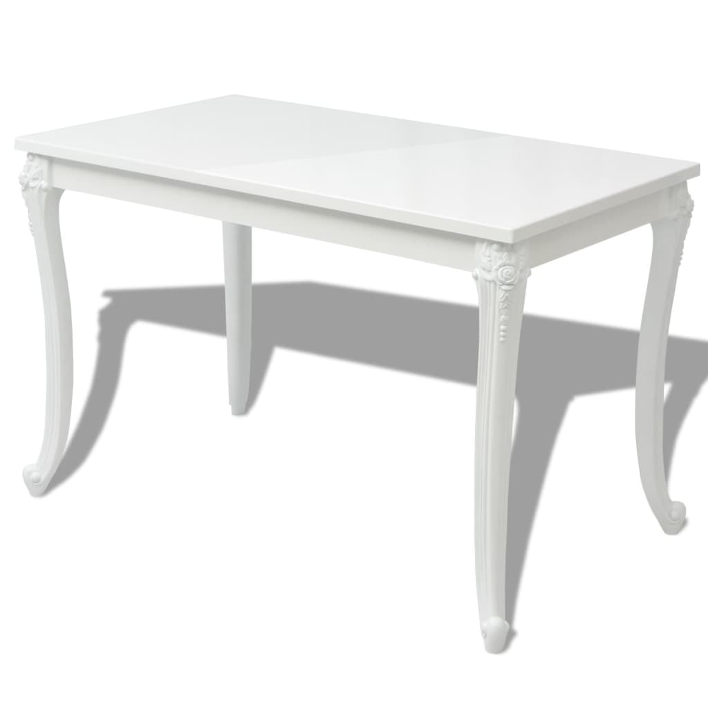 Mesa de comedor blanco brillante 116x66x76 cm vidaXL