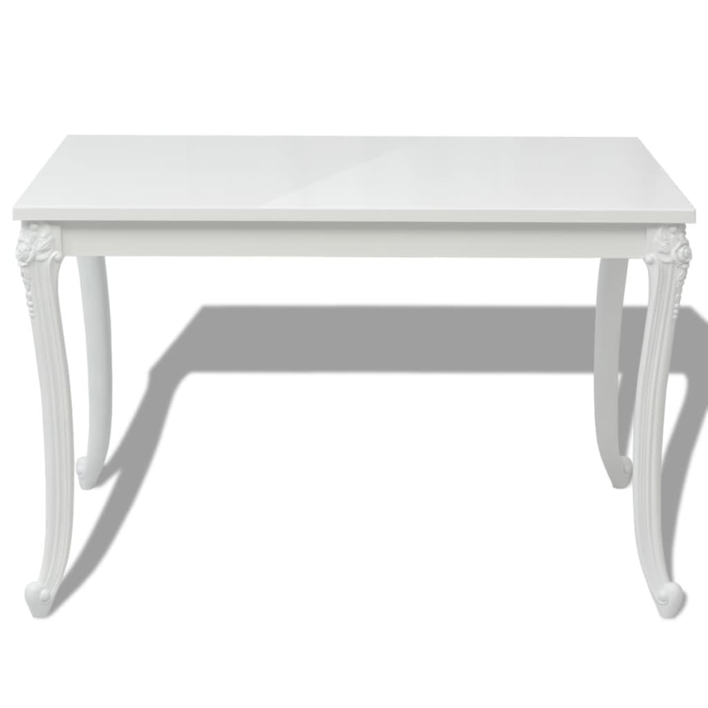 Mesa de comedor blanco brillante 116x66x76 cm vidaXL