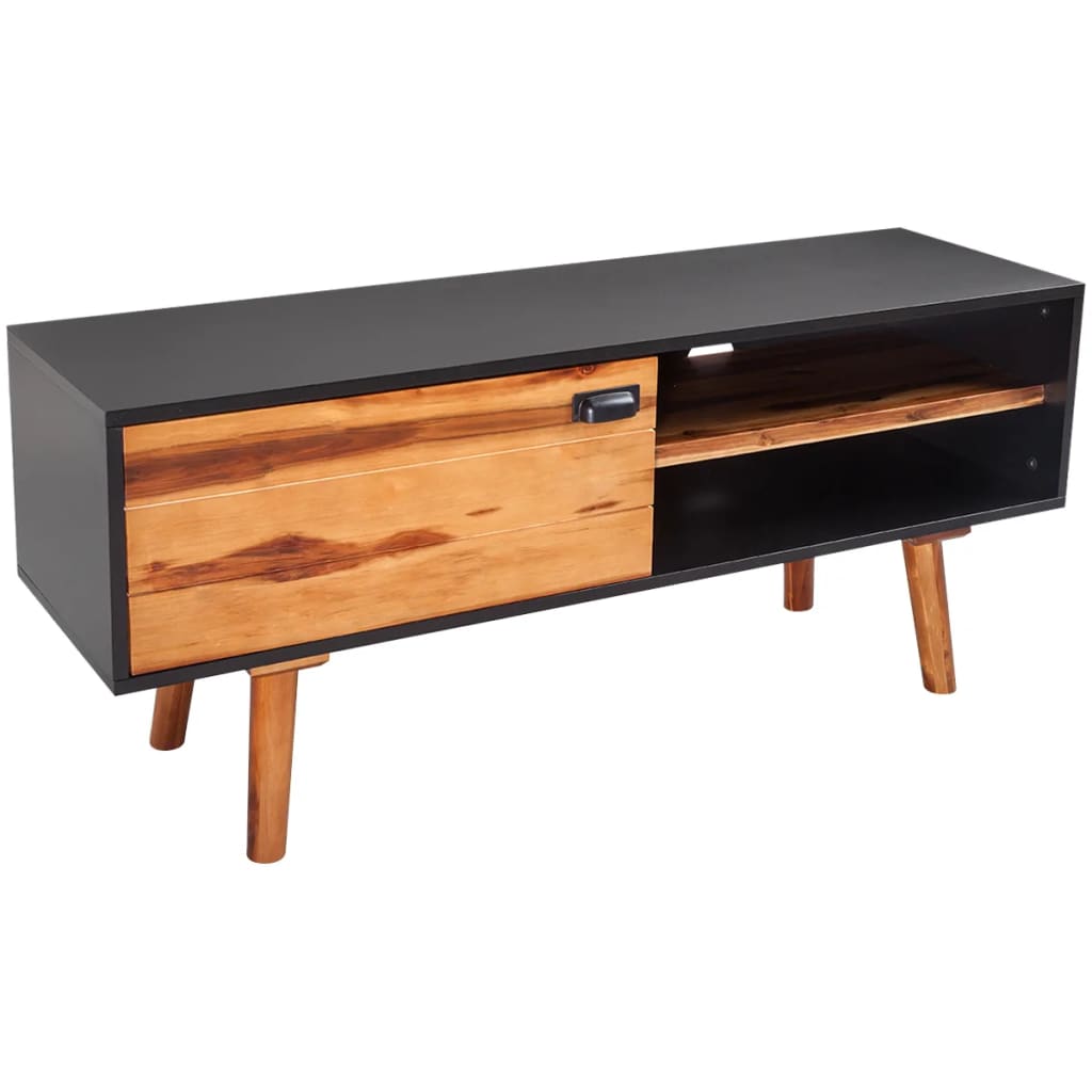 Vetonek Mueble para TV madera maciza de acacia 120x35x50 cm