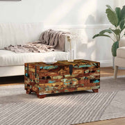 Mesa de centro com tronco de madeira maciça reciclada 80x40x35 cm v4985 Vetonek