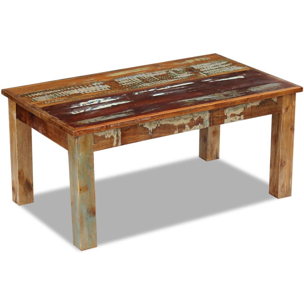 Recycled solid wooden table 100x60x45 cm