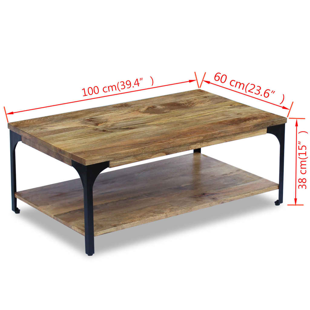 Tabella in legno di mango 100x60x38 cm