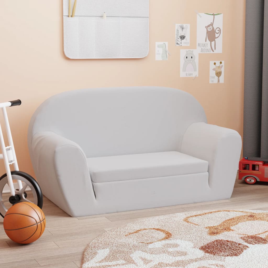 Sillón desplegable para niños gris claro