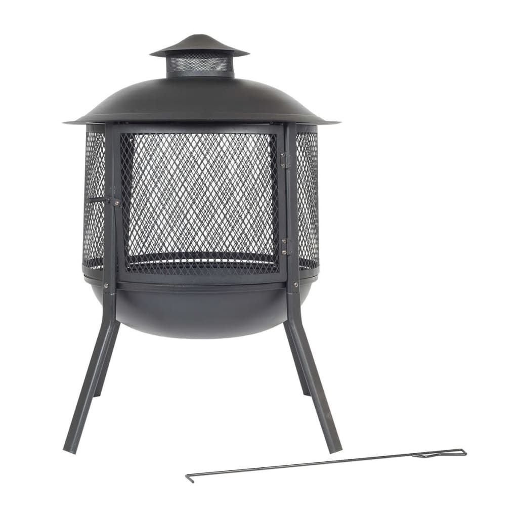 RedFire Chimenea redonda Kansas acero negro 85019