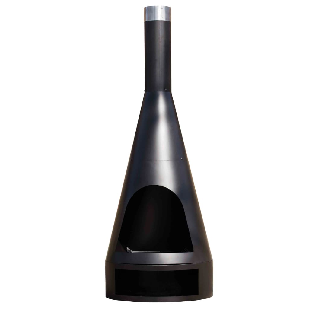 RedFire Chimenea Kingston acero negro mate 160x60 cm