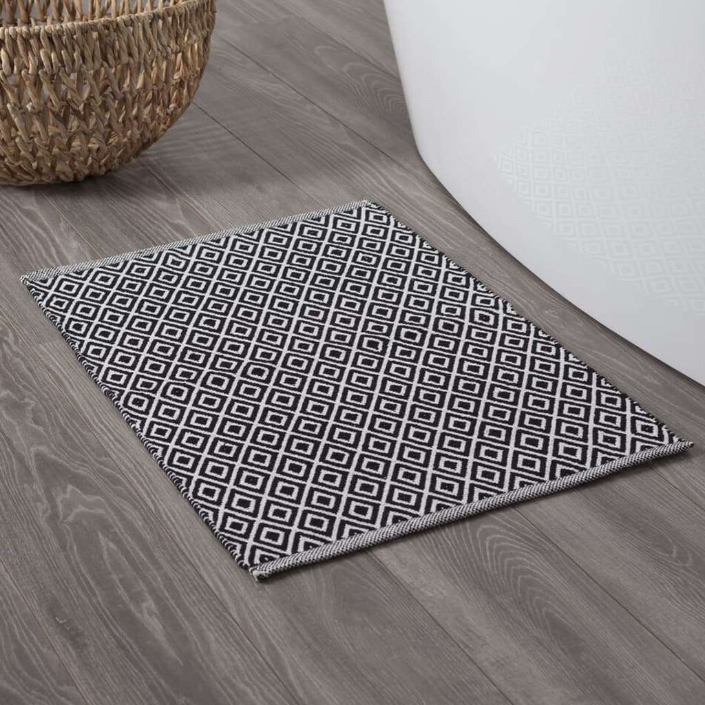 Sealskin Alfombra de baño Trellis  negro y blanco 60x90 cm