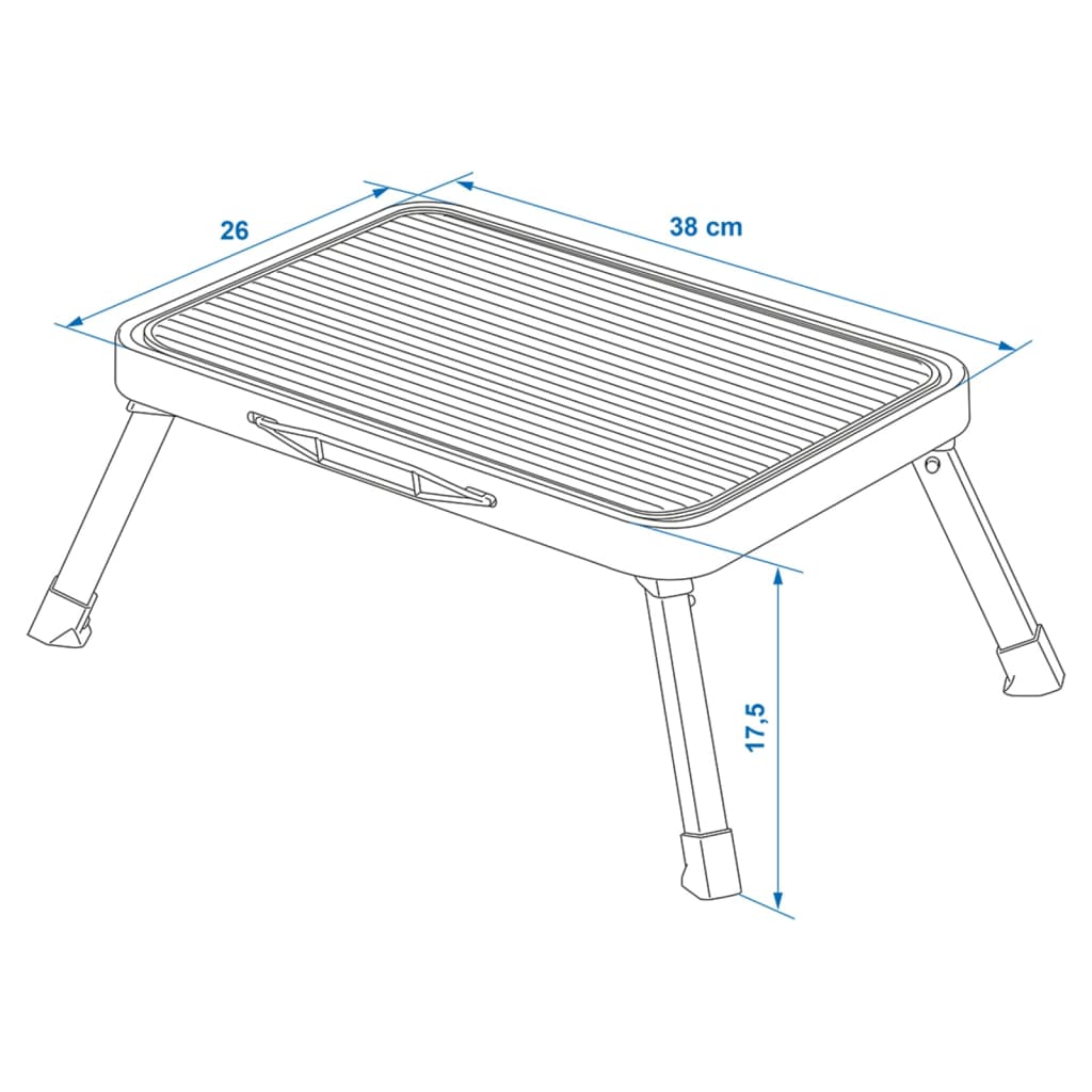 Taburete plegable de un escalón de metal 150 kg