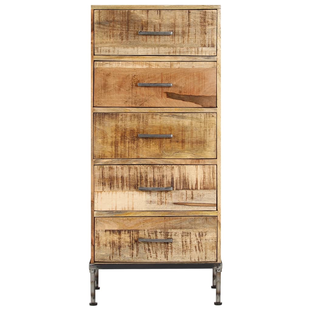 Vetonek Cómoda de madera maciza de mango 45x35x106 cm