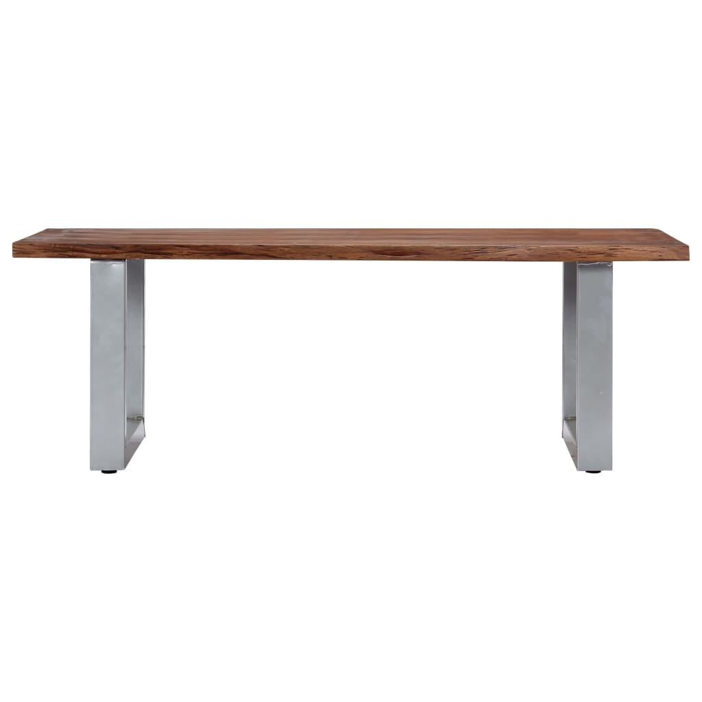 Mesa de centro borde natural madera maciza acacia 115x60x40 cm vidaXL