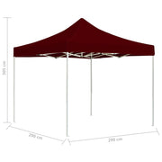 Carpa plegable profesional aluminio rojo tinto 3x3 m v84 - Vetonek