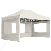 Vetonek Carpa plegable profesional con paredes aluminio crema 4,5x3 m