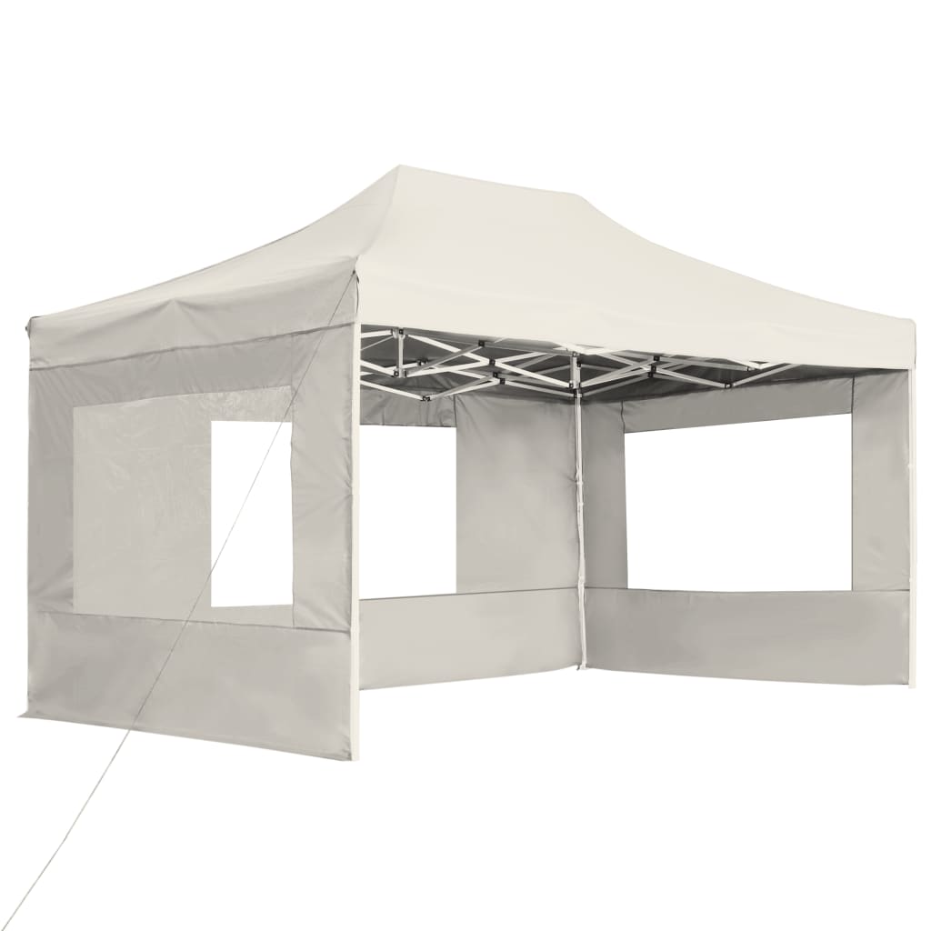 Vetonek Carpa plegable profesional con paredes aluminio crema 4,5x3 m