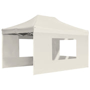 Carpa plegable profesional con paredes aluminio crema 4,5x3 m v0503 - Vetonek