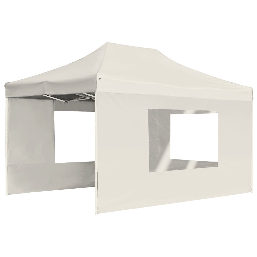 Carpa plegable profesional con paredes aluminio crema 4,5x3 m v0503 - Vetonek