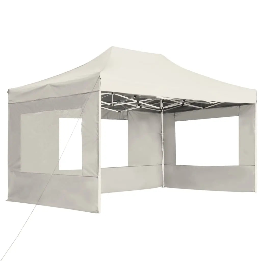Carpa plegable profesional con paredes aluminio crema 4,5x3 m v96 Vetonek