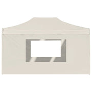 Carpa plegable profesional con paredes aluminio crema 4,5x3 m v0503 - Vetonek