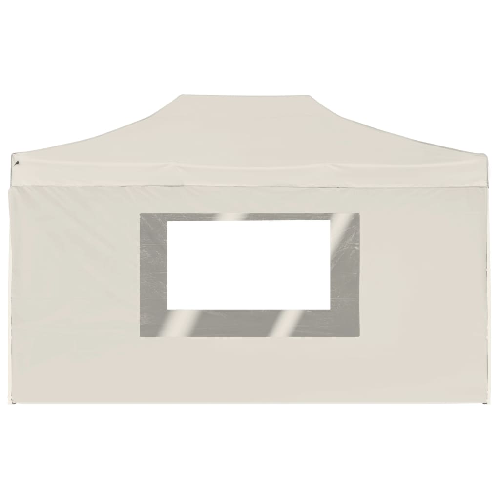 Carpa plegable profesional con paredes aluminio crema 4,5x3 m v0503 - Vetonek
