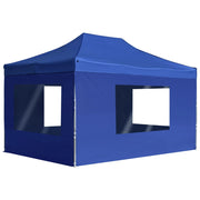 Carpa plegable profesional con paredes aluminio azul 4,5x3 m v0510 Vetonek