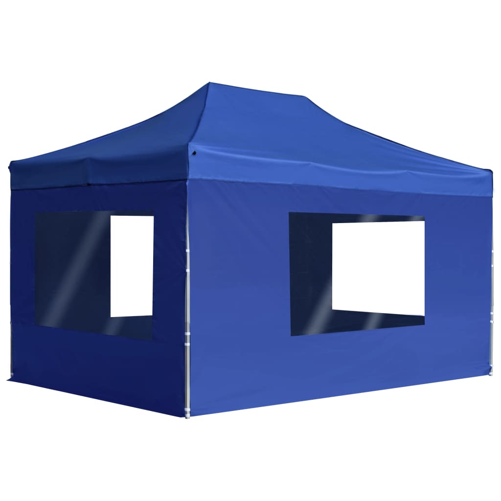 Carpa plegable profesional con paredes aluminio azul 4,5x3 m v0510 Vetonek