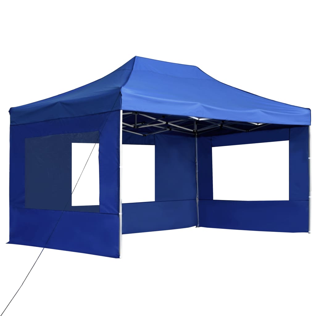 Vetonek Carpa plegable profesional con paredes aluminio azul 4,5x3 m