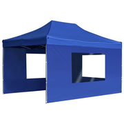 Carpa plegable profesional con paredes aluminio azul 4,5x3 m v0510 - Vetonek