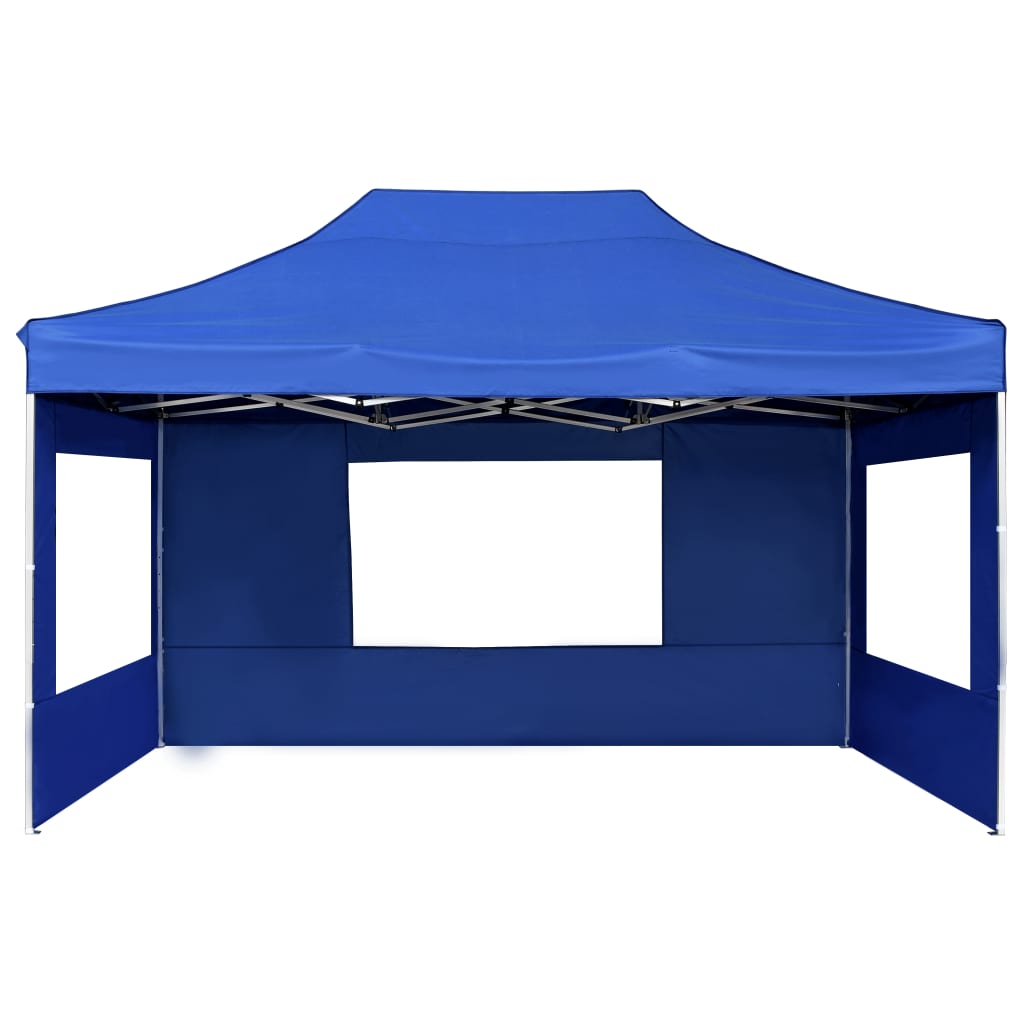 Carpa plegable profesional con paredes aluminio azul 4,5x3 m v0510 - Vetonek
