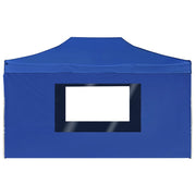 Carpa plegable profesional con paredes aluminio azul 4,5x3 m v0510 - Vetonek