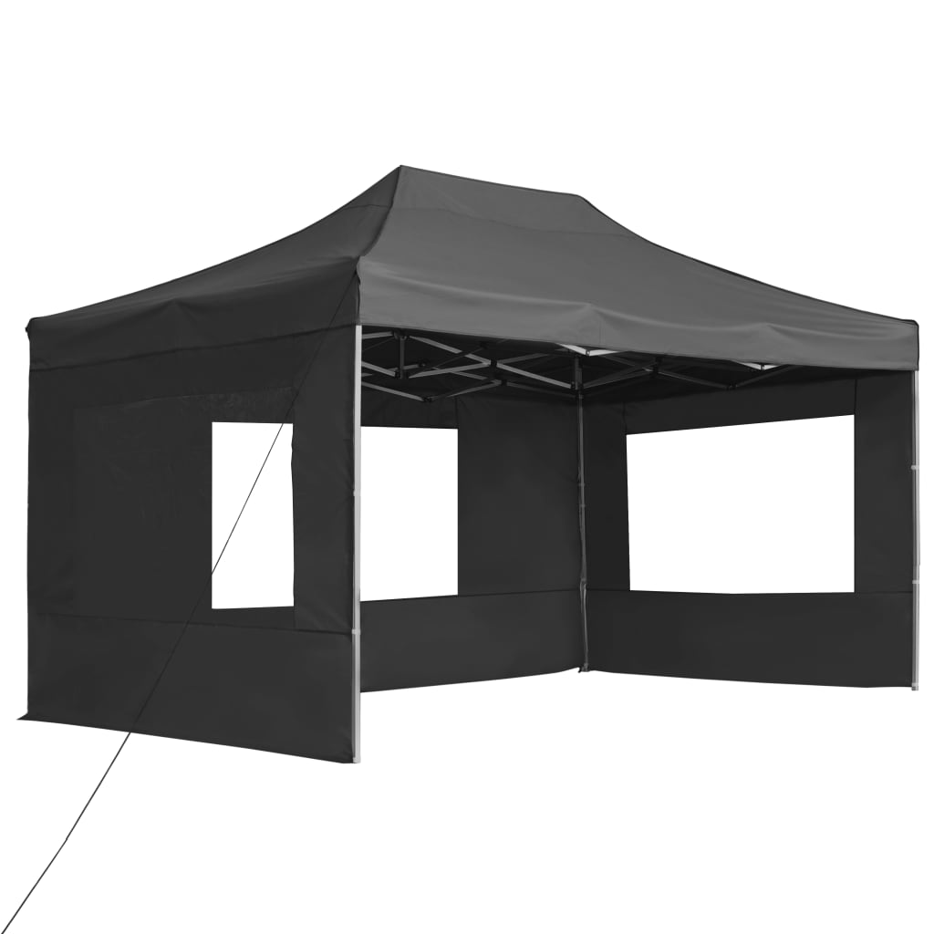 Vetonek Carpa plegable con paredes aluminio gris antracita 4,5x3 m