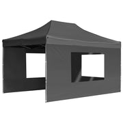 Carpa plegable con paredes aluminio gris antracita 4,5x3 m v0527 - Vetonek
