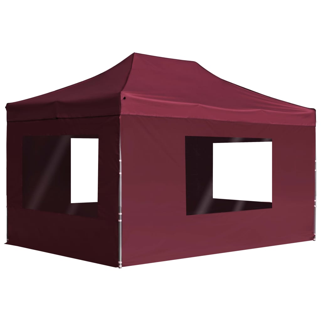 Carpa plegable profesional y paredes aluminio rojo tinto 4,5x3m v0534 Vetonek