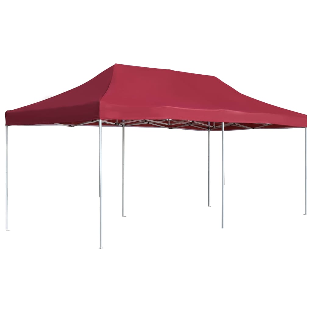 Carpa plegable profesional de aluminio rojo vino tinto 6x3m v0589 Vetonek