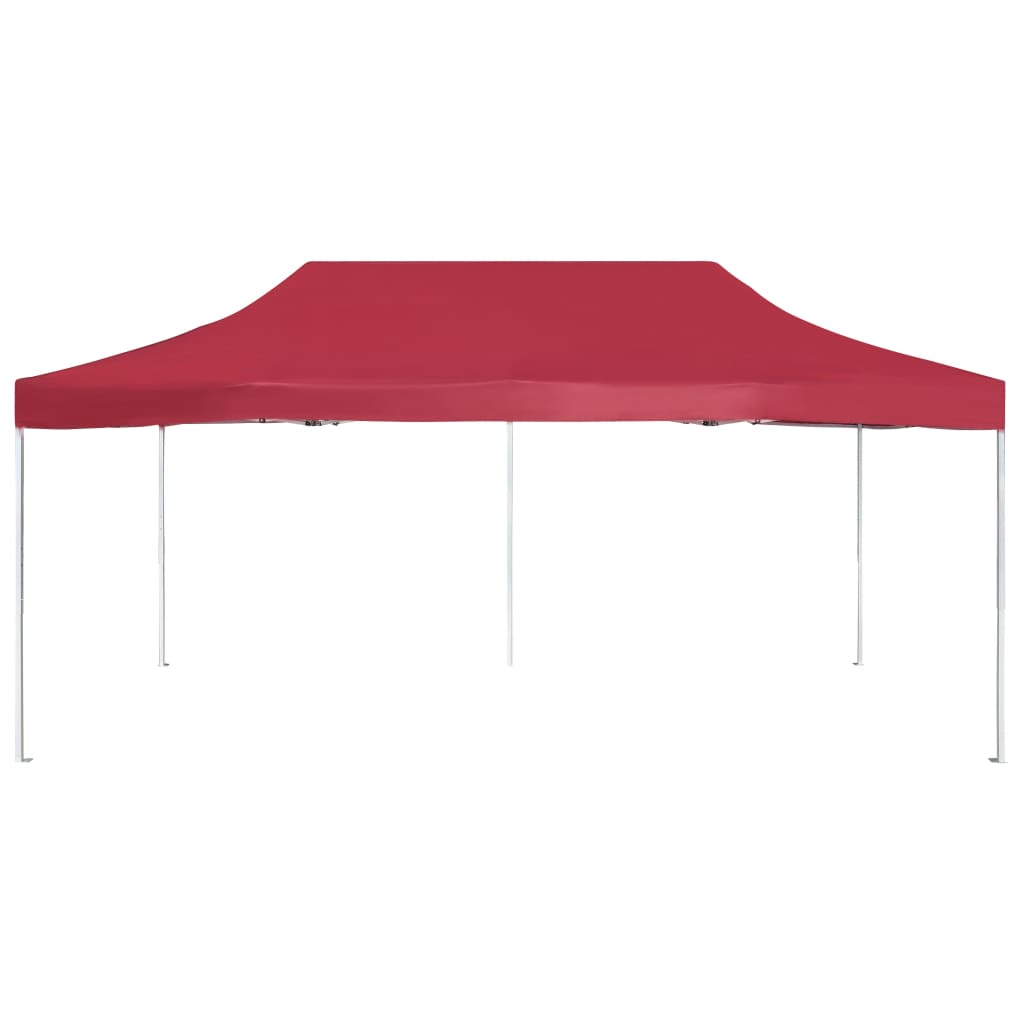 Carpa plegable profesional de aluminio rojo vino tinto 6x3m v0589 - Vetonek