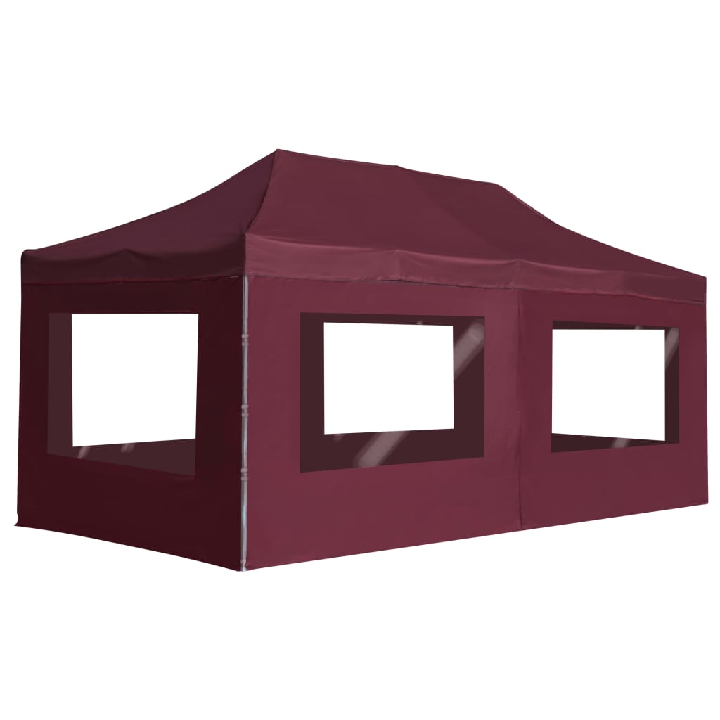 Carpa plegable profesional y paredes aluminio rojo tinto 6x3m v0633 Vetonek