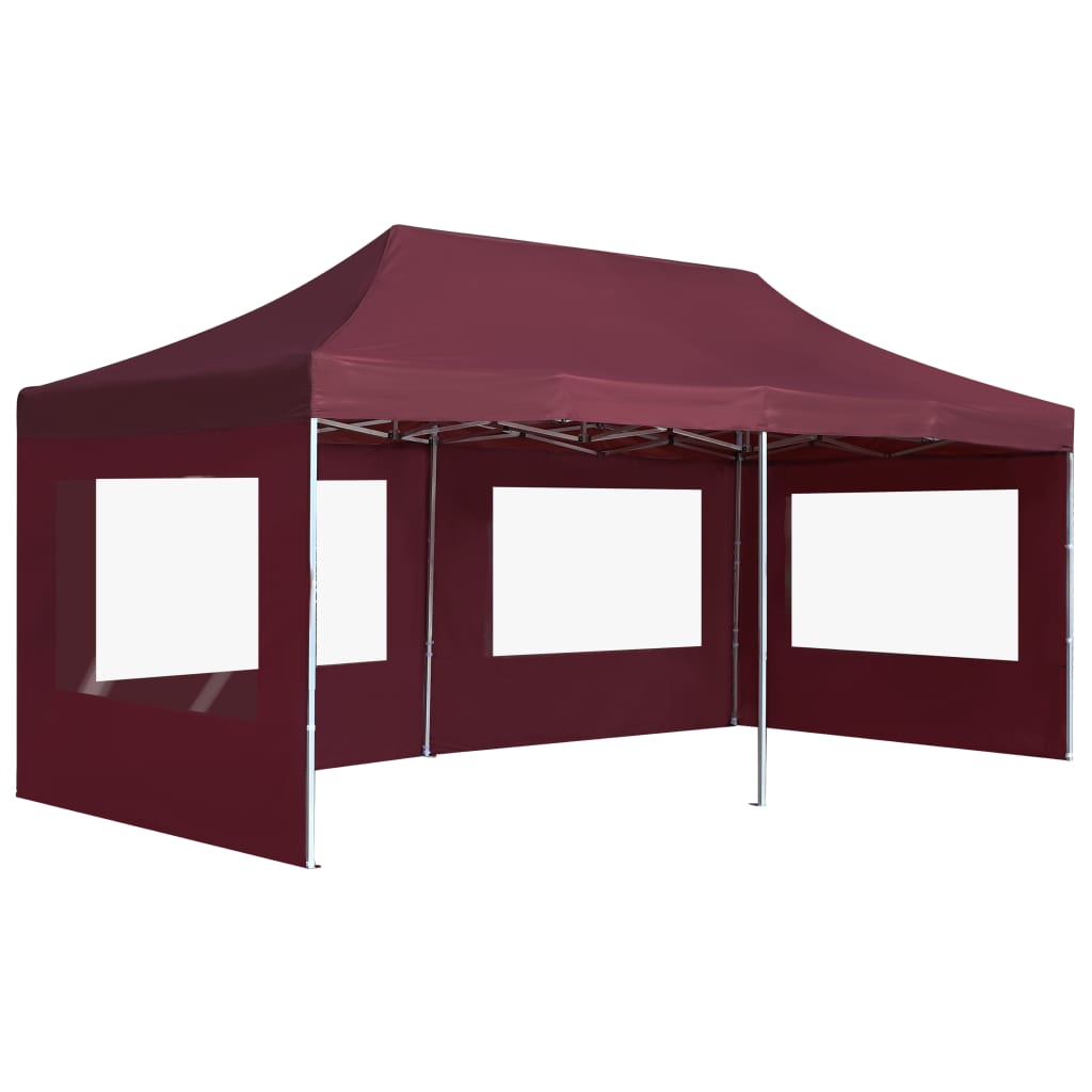 Carpa plegable profesional y paredes aluminio rojo tinto 6x3m v0633 - Vetonek