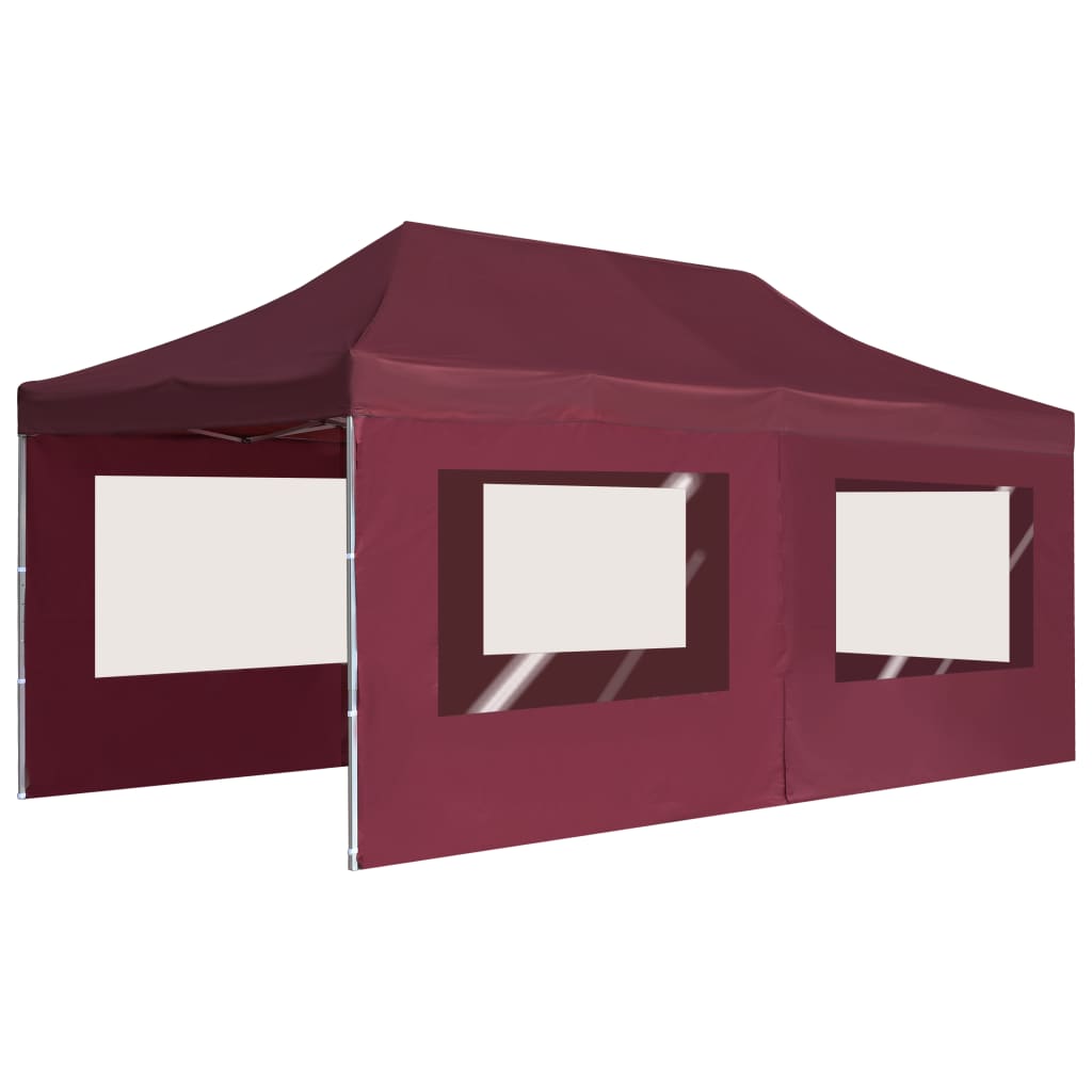 Carpa plegable profesional y paredes aluminio rojo tinto 6x3m v0633 - Vetonek